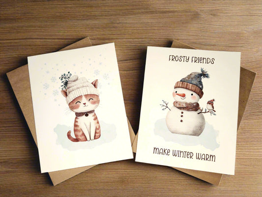 Winter Wishes Cards | Winter Themed Folded Greeting Cards