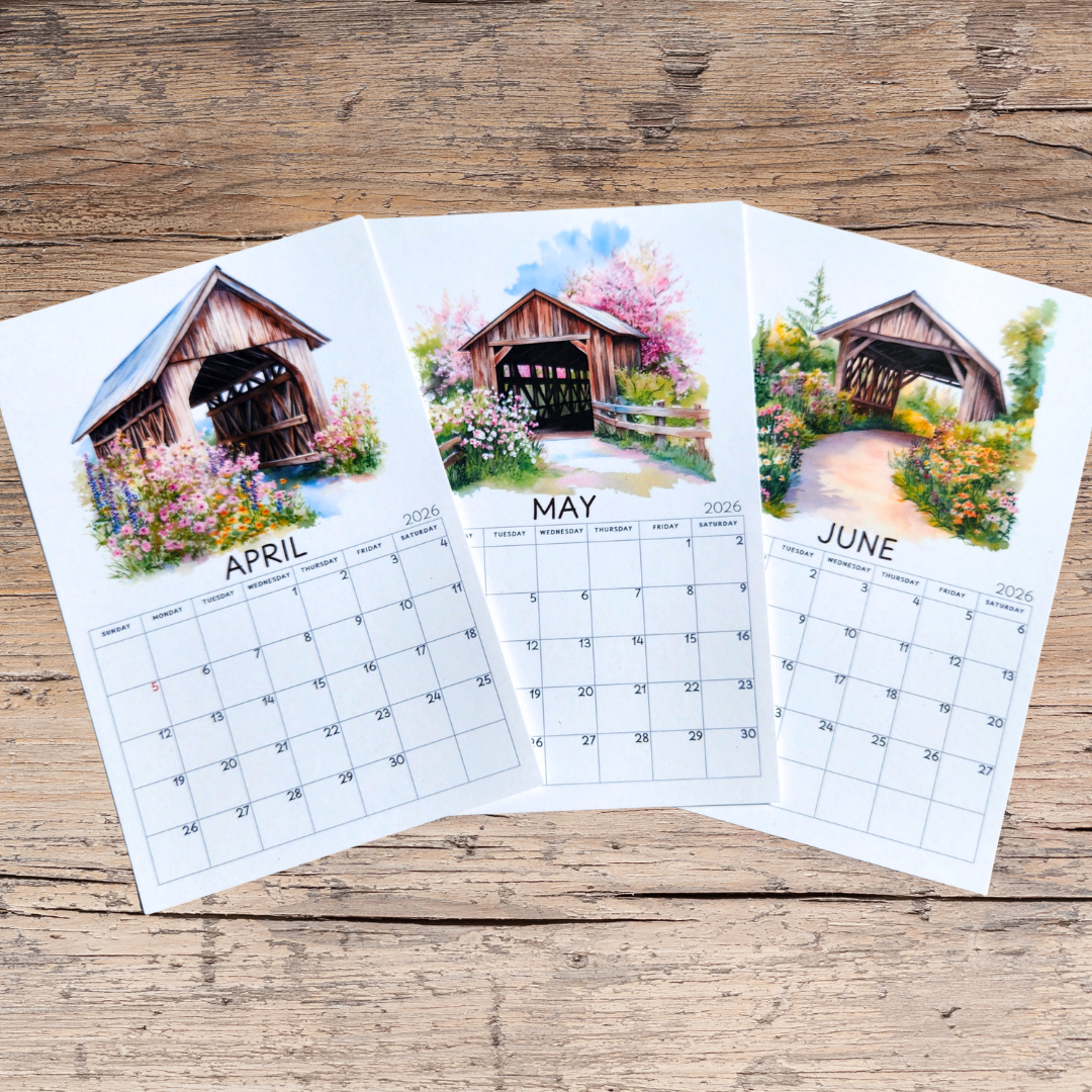 Covered Bridge Mini Desk Calendar
