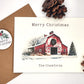 Rustic Barn Christmas - Folded Cards-Personalized