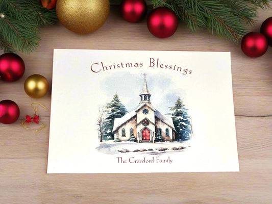 Church Christmas Postcard