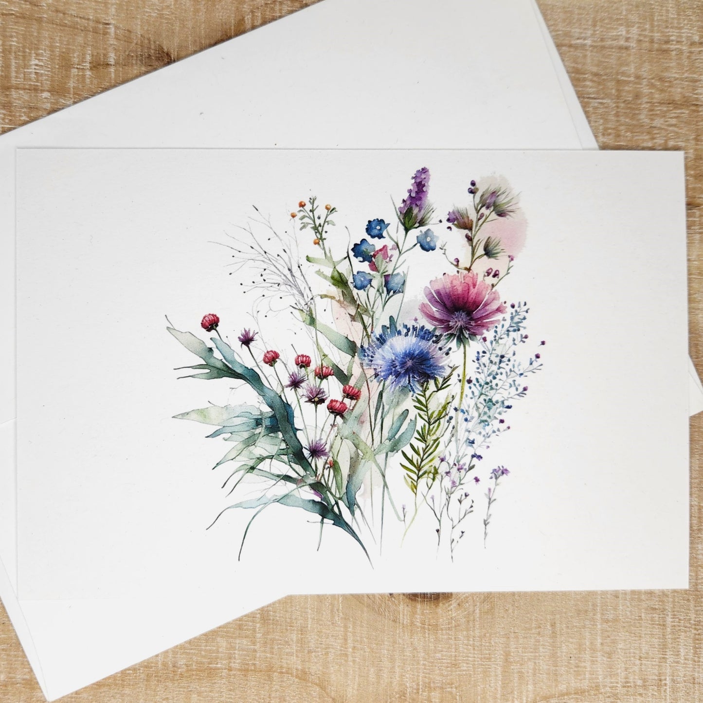 Watercolor Stationery Card Set on Recycled Paper