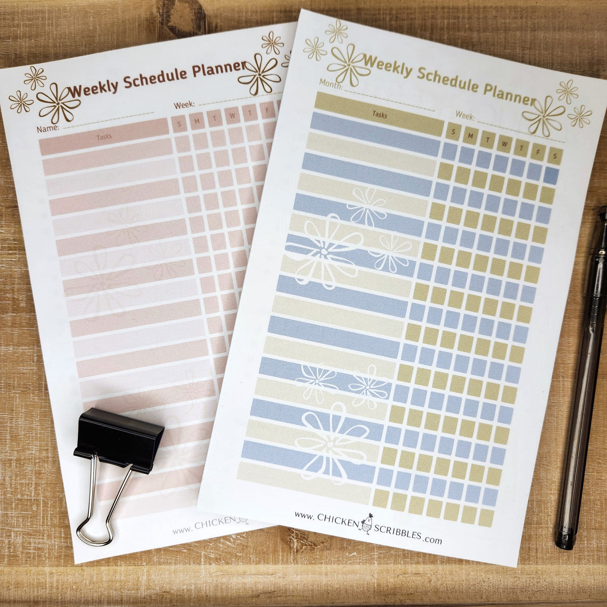 Weekly Schedule Planner Notepad (2 Options) – Chicken Scribbles
